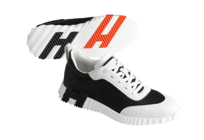Hermes Bouncing Sneaker Ripstop Fabric “Black White Orange”